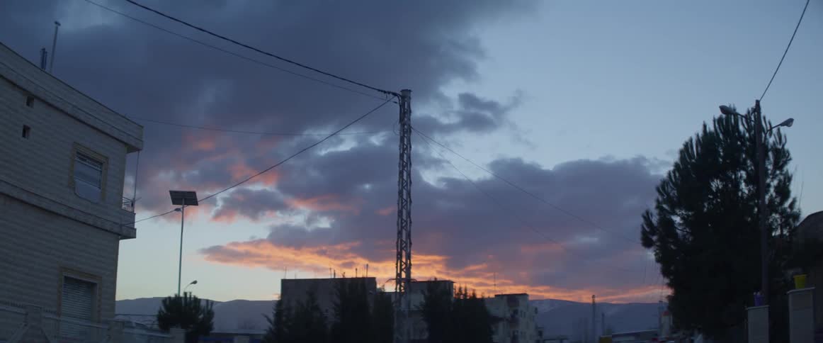 The road is empty at dawn