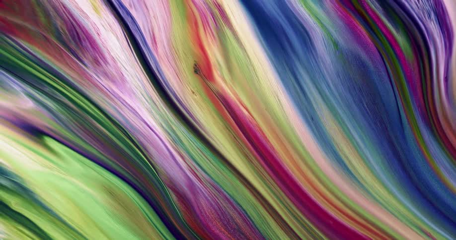 Multi colored liquid gently swirls around