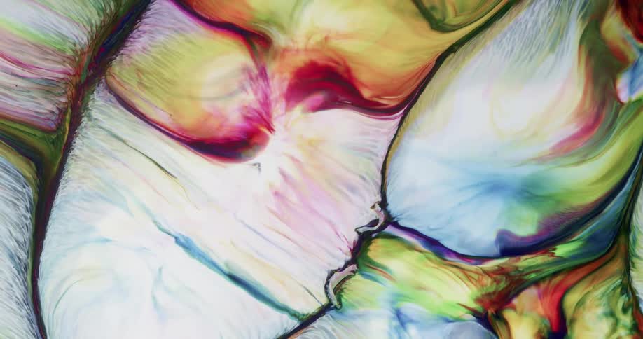 Colorful paint flows and swirls