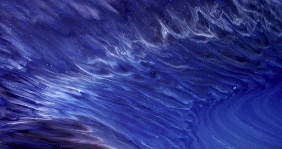 The ink forms waves moving forward