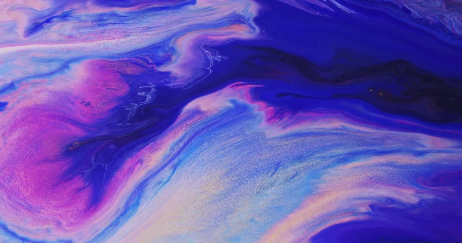 Brightly colored liquid flows in a stream