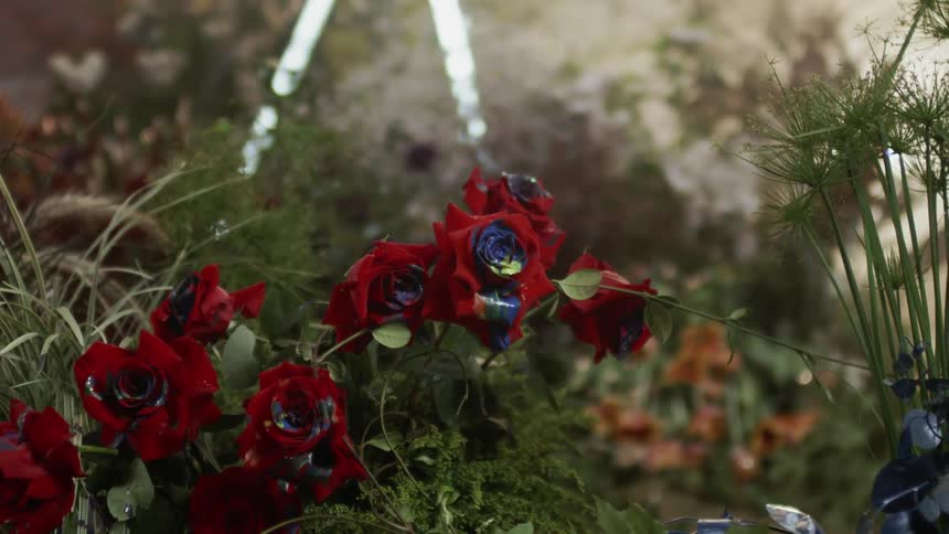 Red flowers in a bush