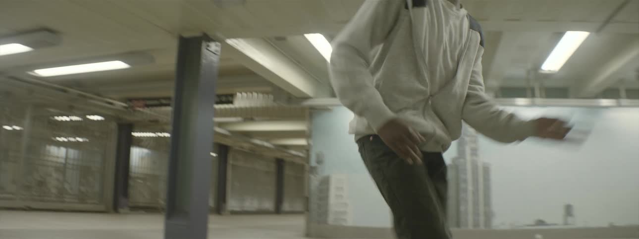 Boy dancing in the subway