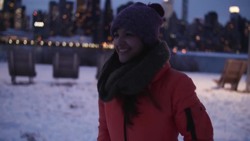 A person in a red coat