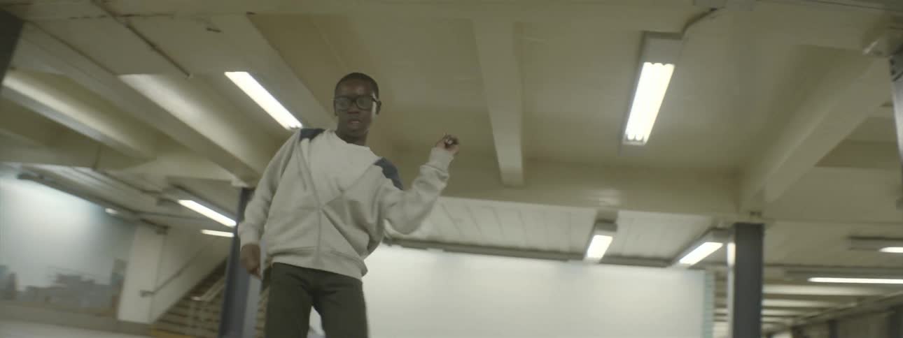 A person dancing indoors