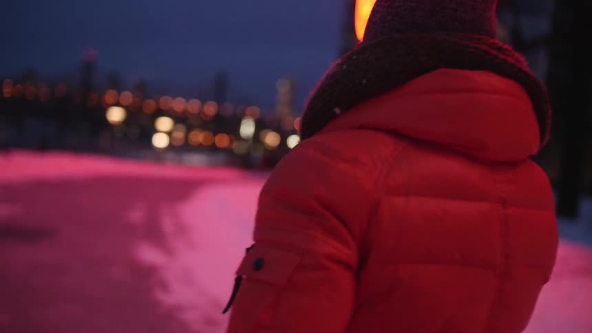 A person in a red coat