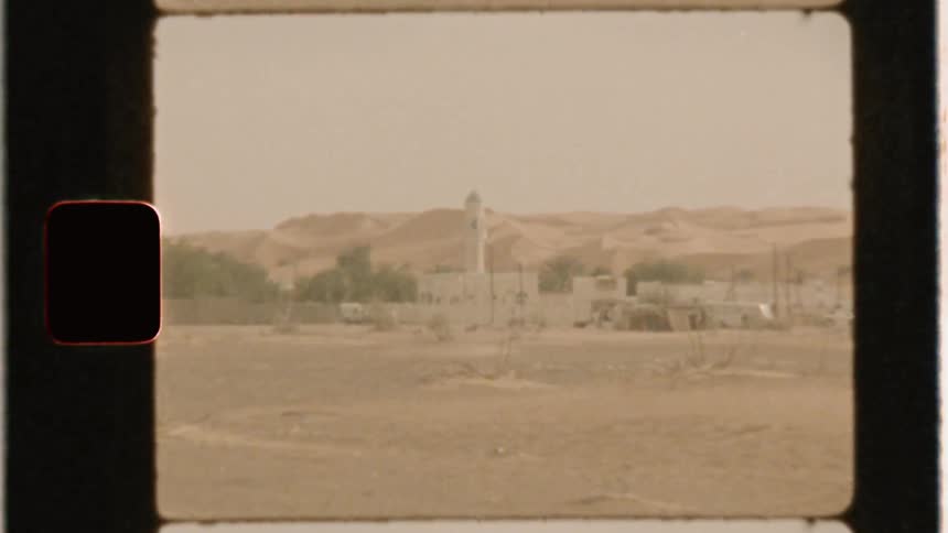 White building in a desert landscape