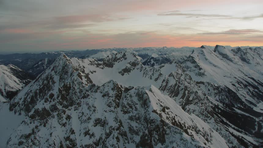 Snow covers the mountain landscape