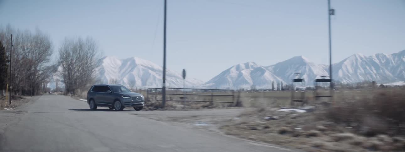 A vehicle is driven on a rural road