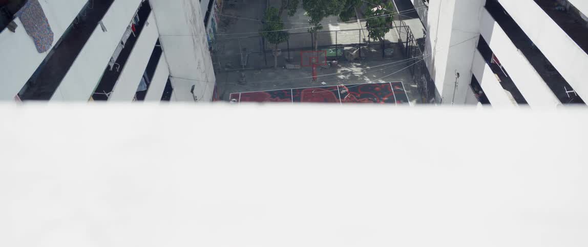 Outdoor basketball court sits empty