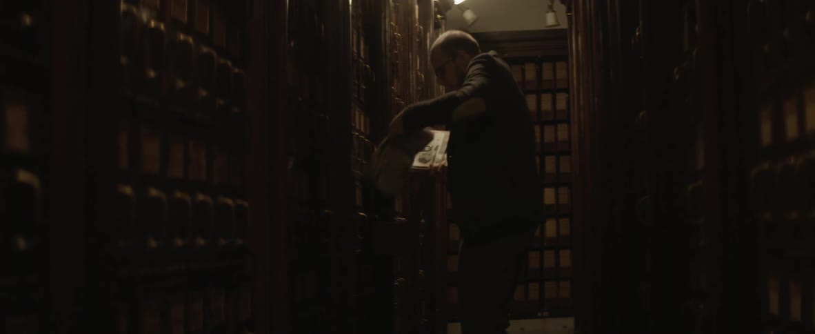 A person in a library