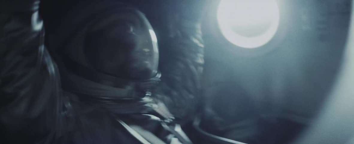 An astronaut during a turbulent flight