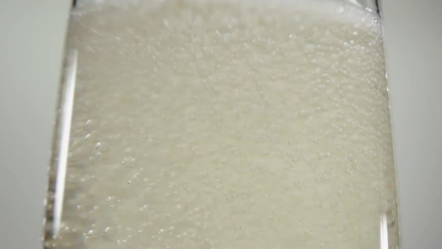 Champagne bubbles in a glass