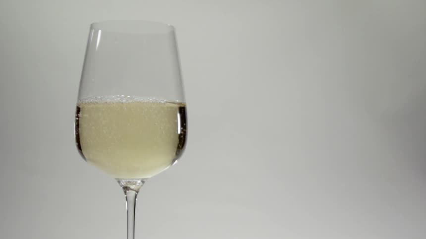 Wine bubbles in a glass