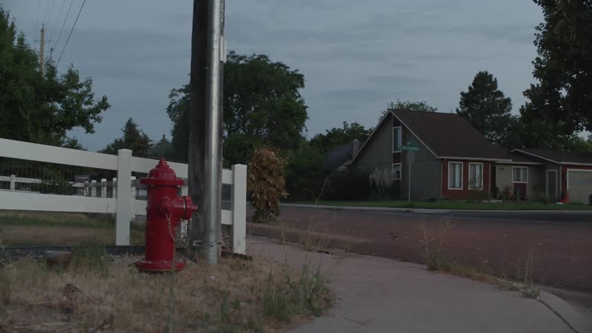A person wearing a ghillie suit walks on the street