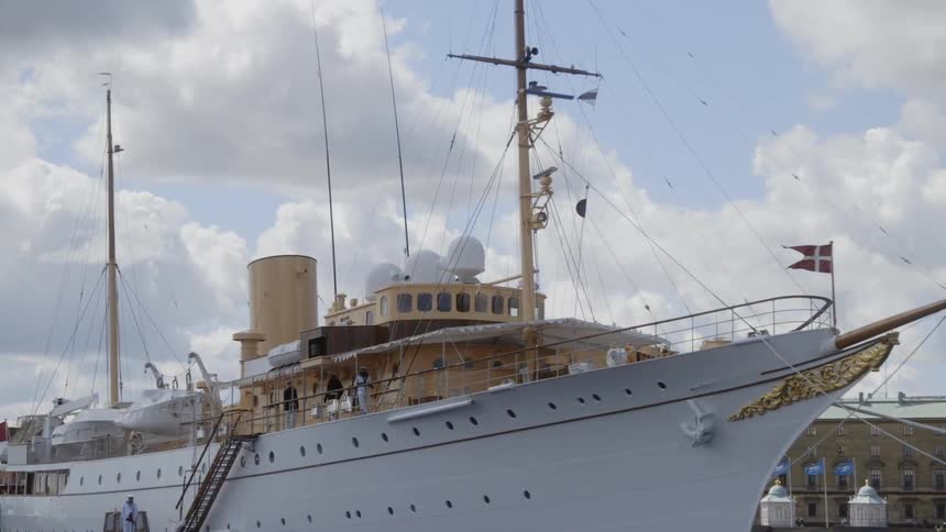 Large ship parked in the harbor