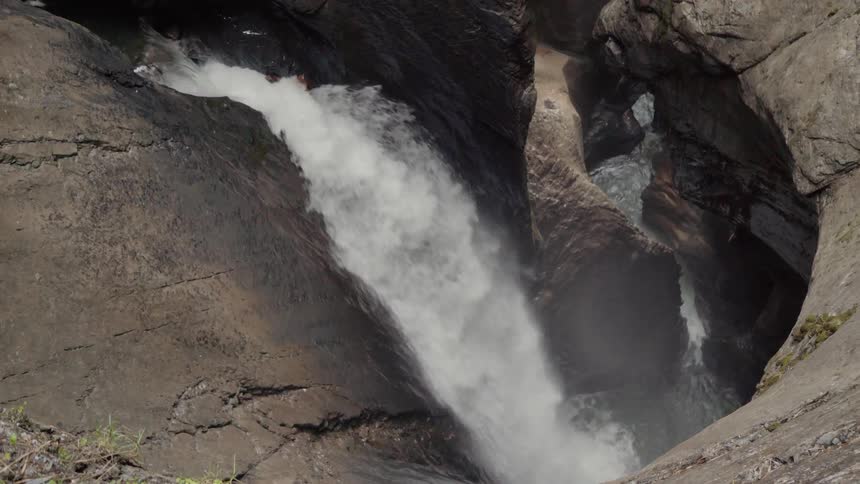 The water is raging through the caverns