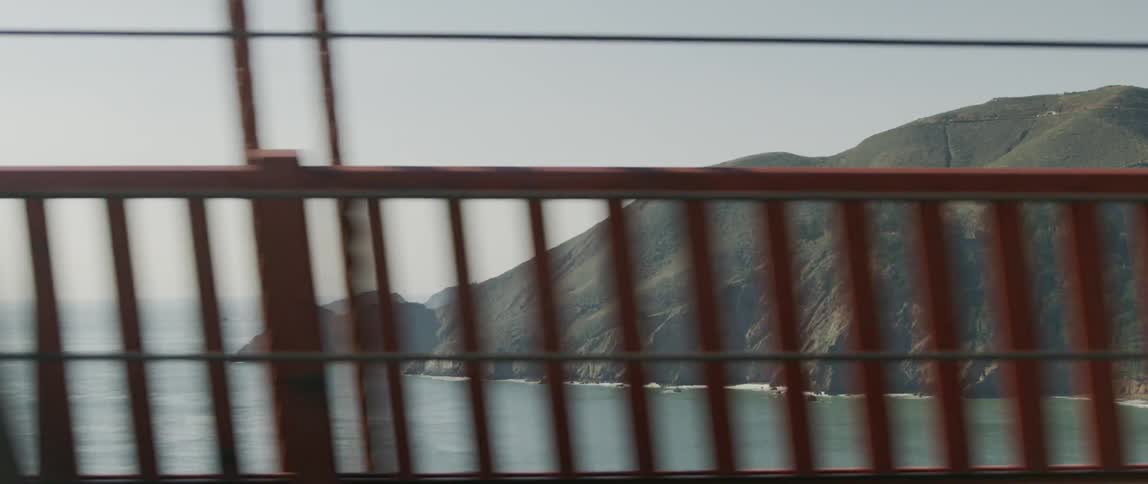 Behind the railing is the shore