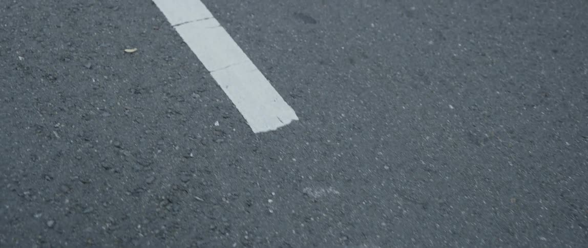 A car drives on a road