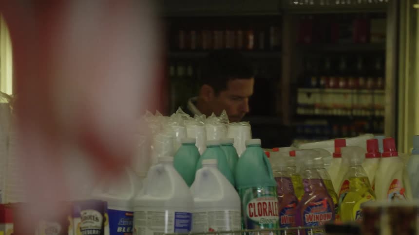 Man walks in a grocery store