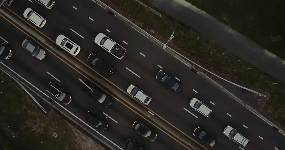 Traffic moves on a busy highway