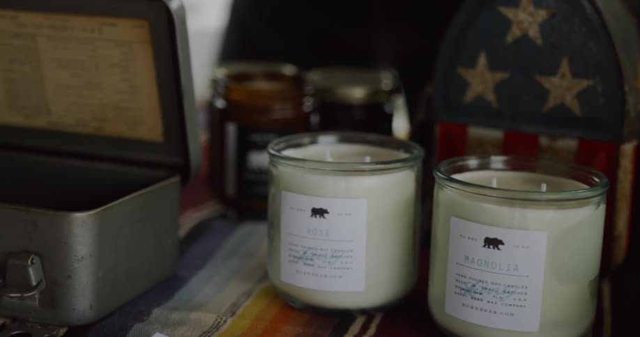 Candles on a counter