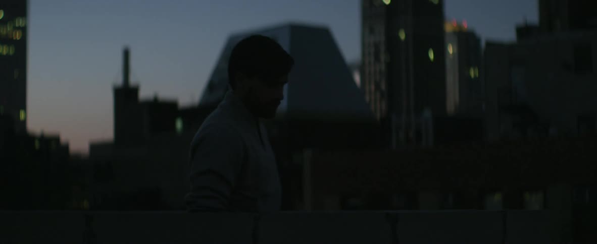 A person looking down at something
