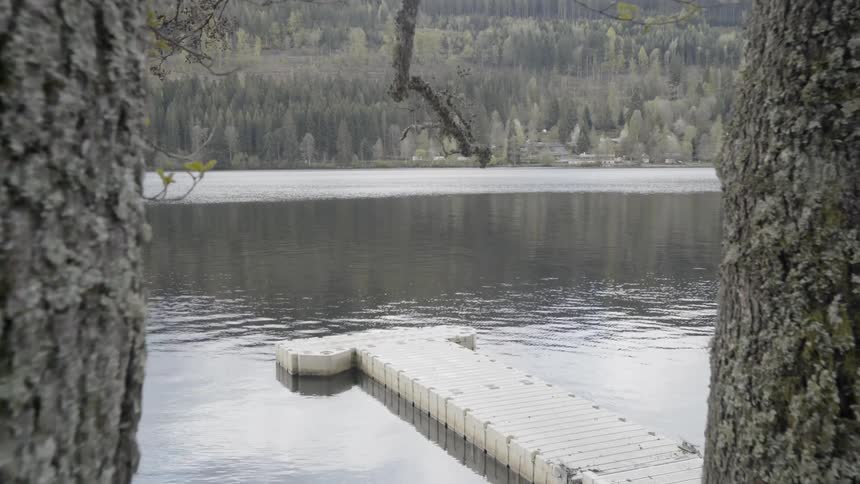 Lake waters flow calmly