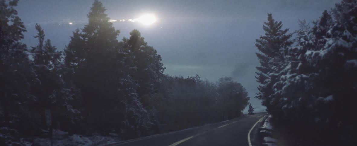 A comet burning brightly overhead