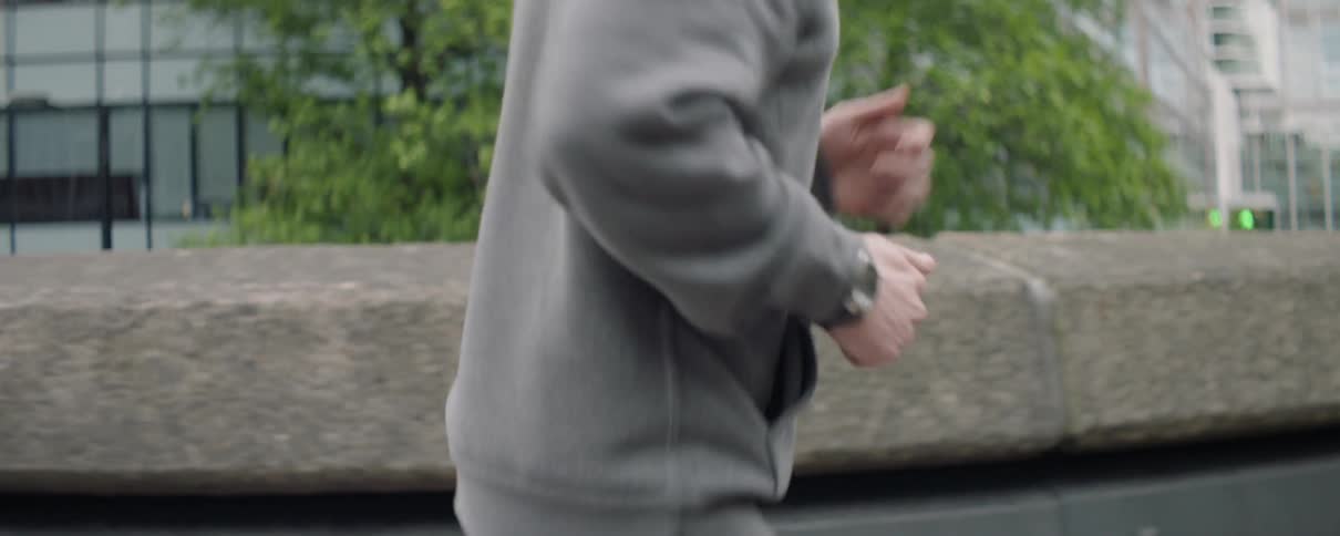 A man jogs outside