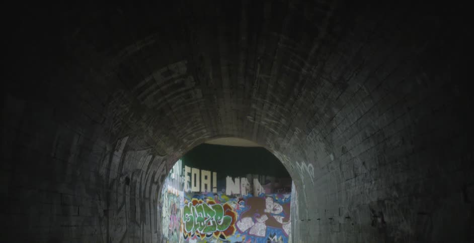 The dark tunnel is empty