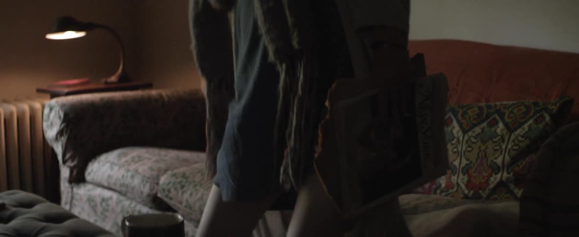 A person sitting on a couch