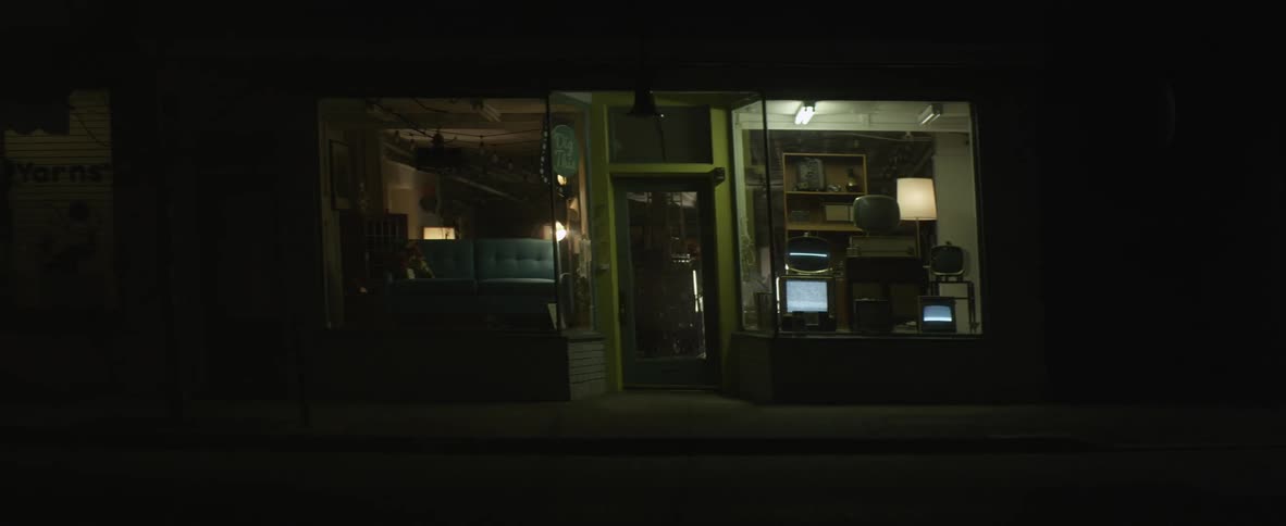 Storefront window at night