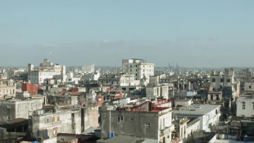 The sky is clear over the city