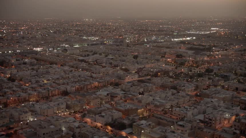 Riyadh - Congested urban area at dusk