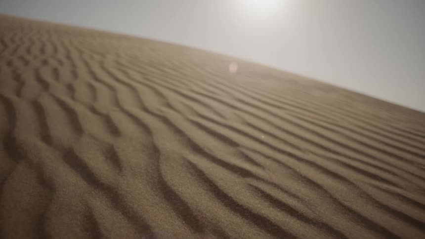 Wind blows over desert sand