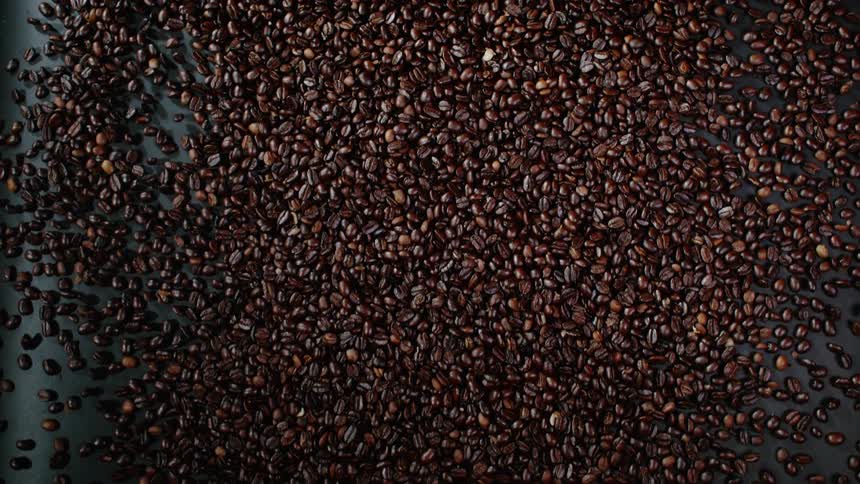 Coffee beans spilling