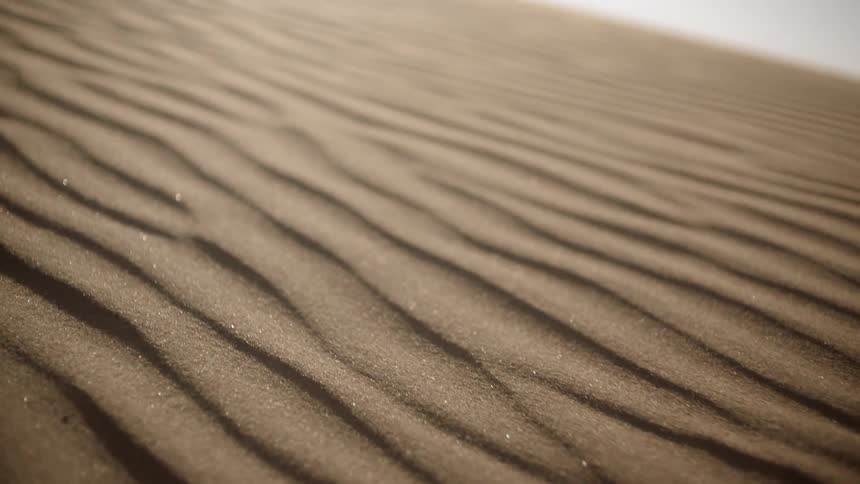 Wind blows over sand in a desert