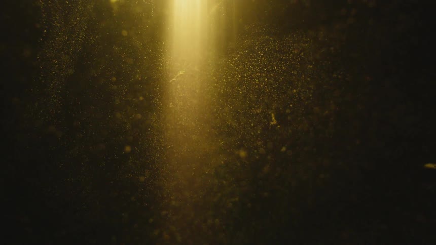 Light shines through dirty water