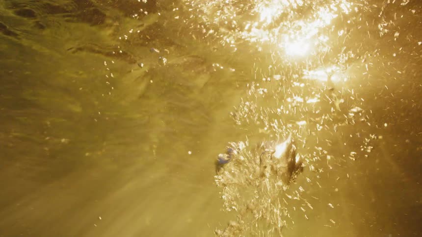 Ocean water bubbles and ripples