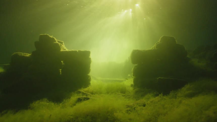 Underwater stone structures