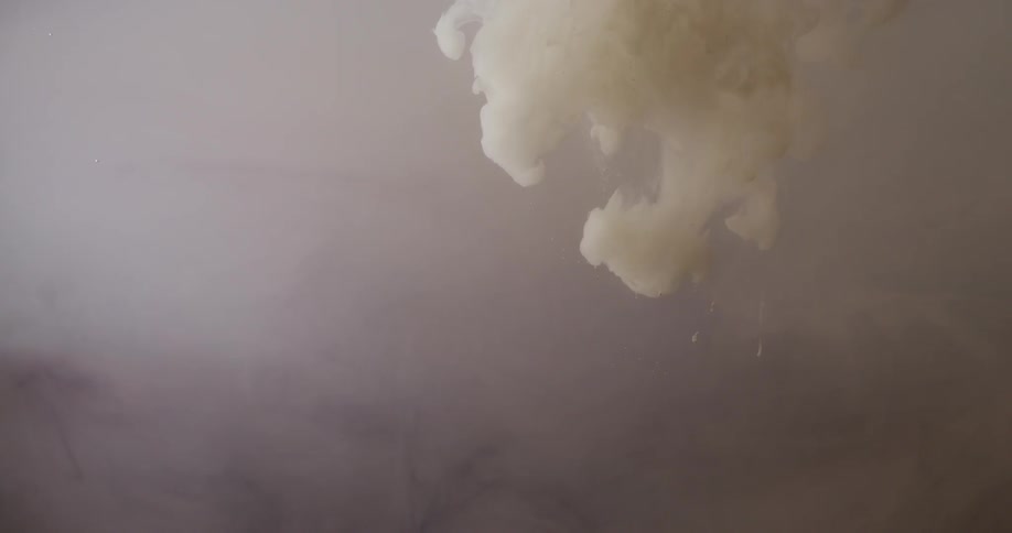 Liquid suspended and falling