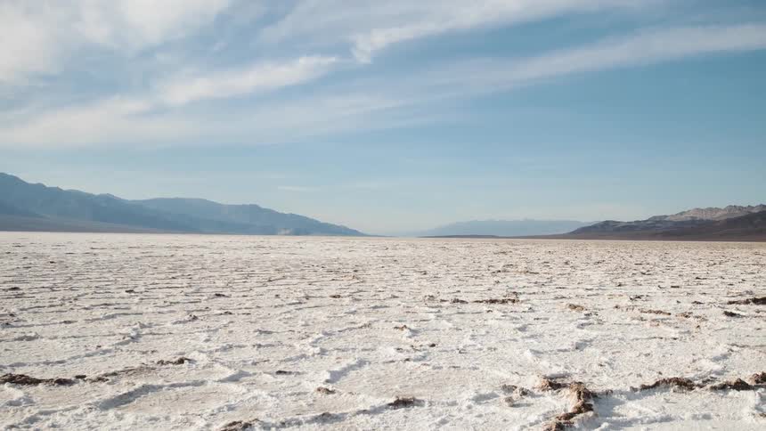 Desert salt flat on a sunny day