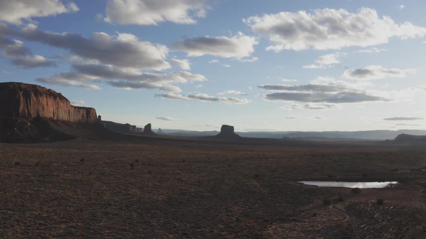 Aerial of expansive desert landscape