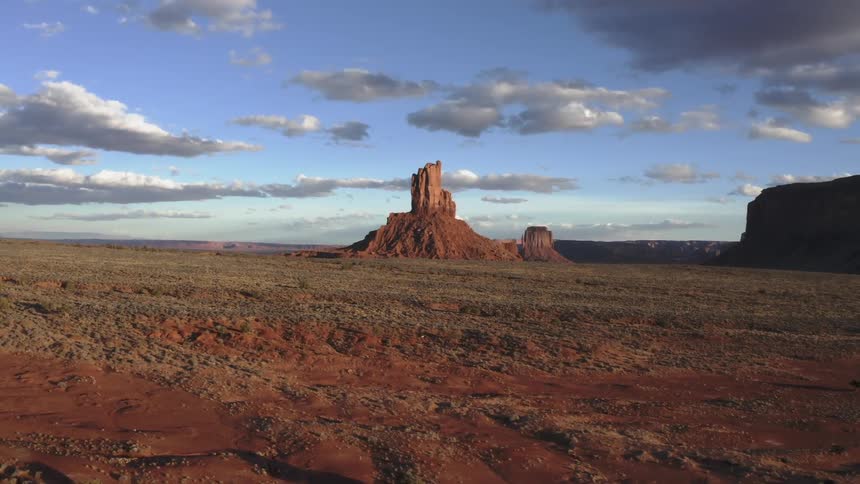 Aerial of expansive desert landscape in spring