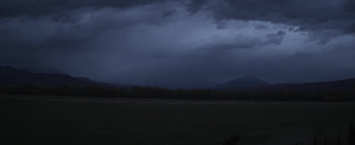 A field at dusk