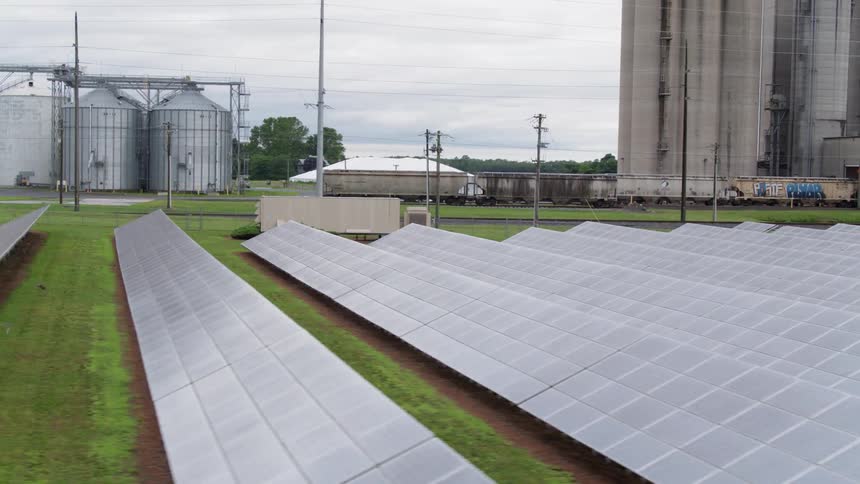 Solar panels at a farm