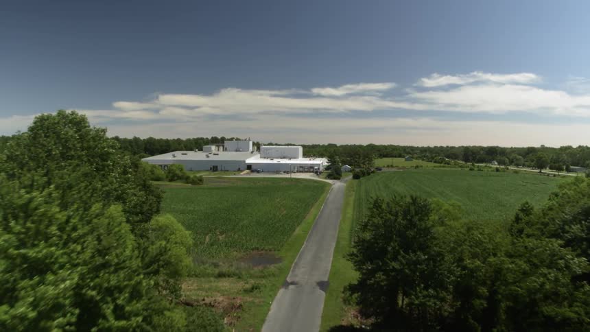 Buildings in the country on flat plains