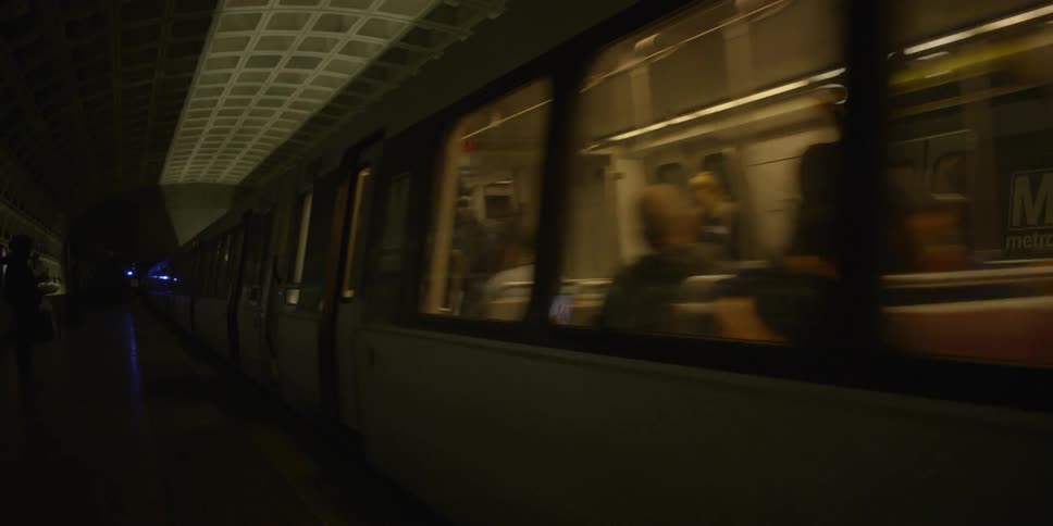 People on subway metro in Washington DC Metro Station