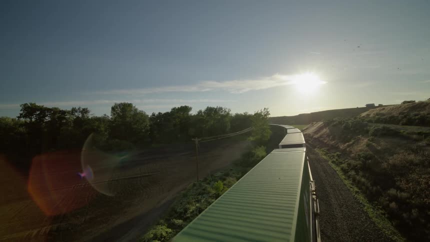 Double stack container train flyover